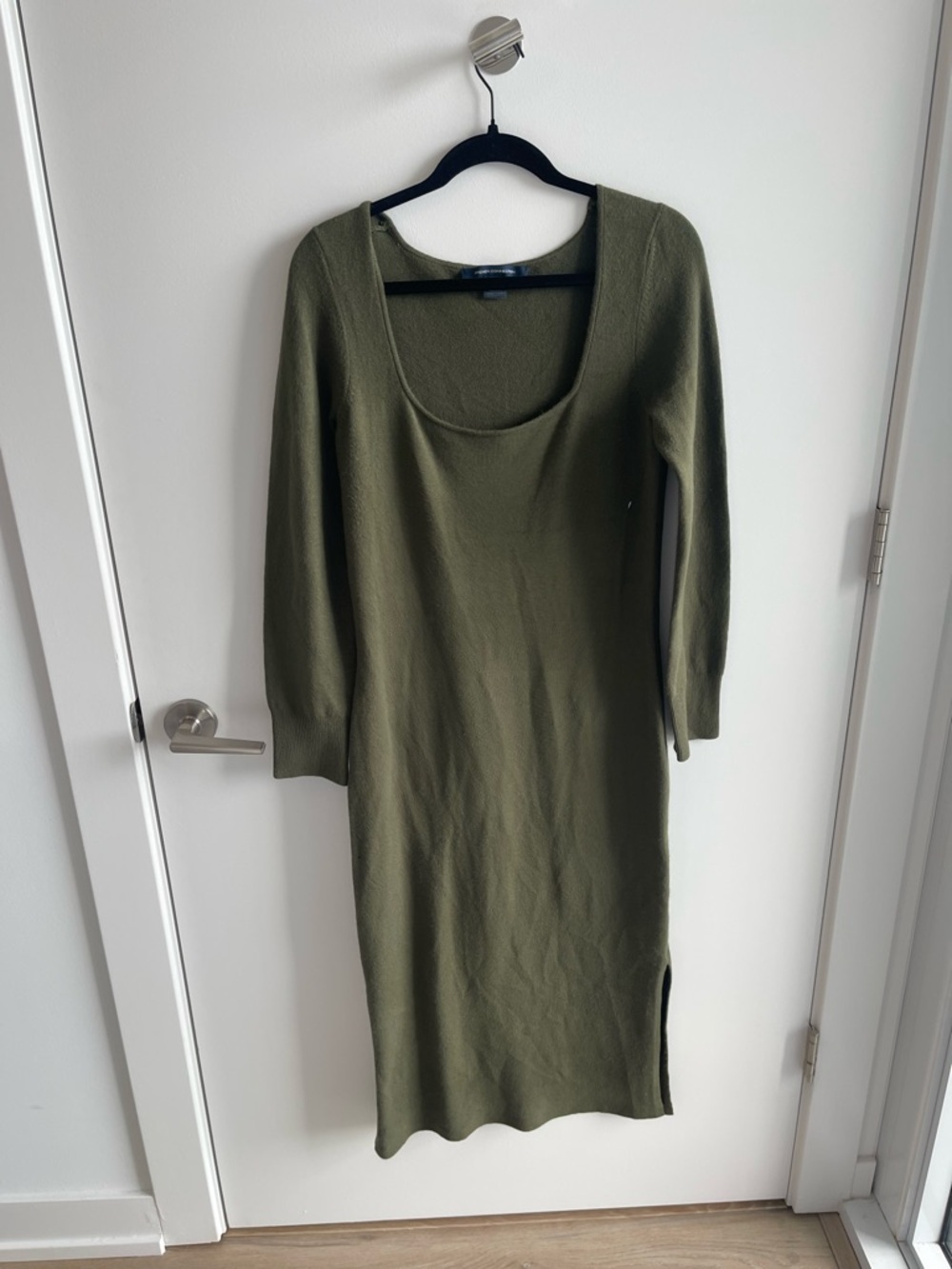 French Connection Olive Scoop Neck Sweater Midi Dress